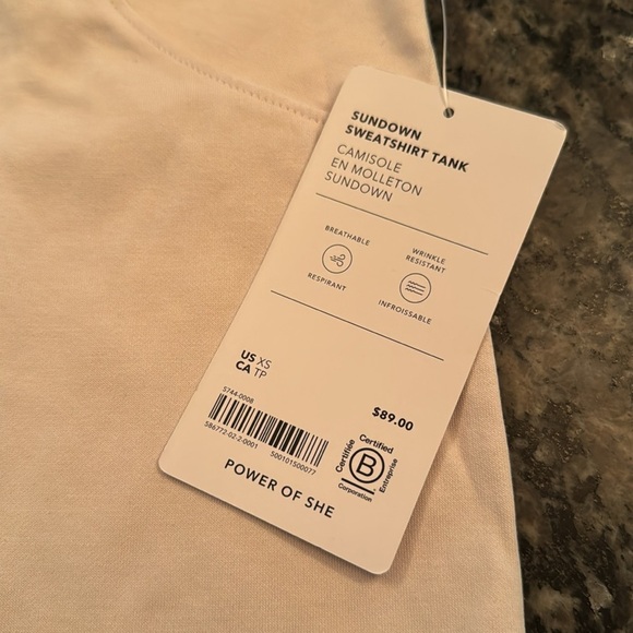 Athleta sundown sleeveless sweatshirt tank NWT XS - Picture 7 of 8